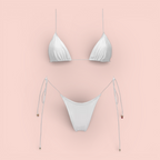 Lya 3-Piece Micro Bikini Set with Sheer Mesh Cover Dress