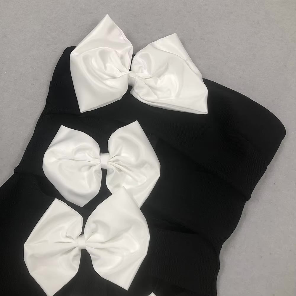 Boss Babe Elegant Bow Strapless Bandage Dress
