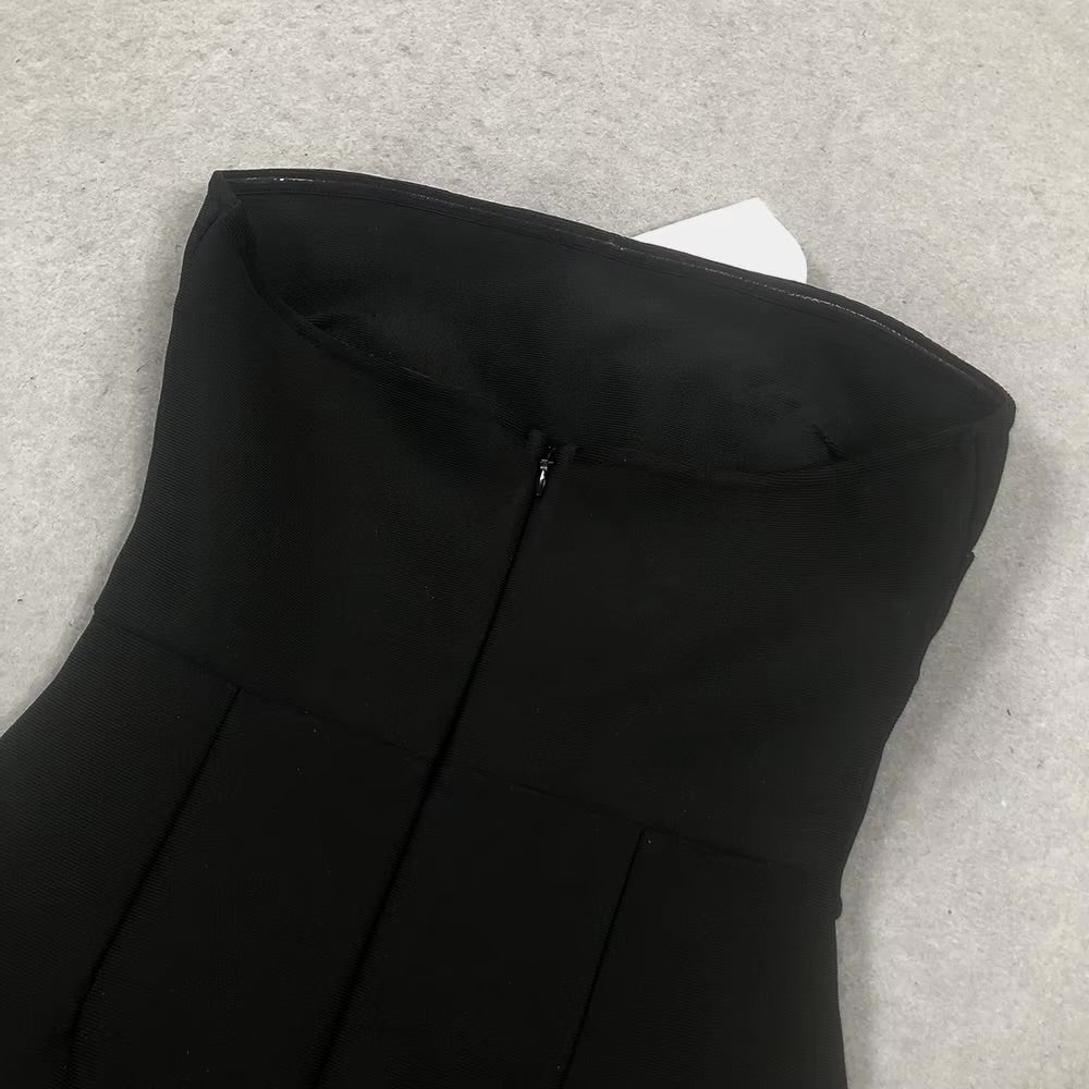 Boss Babe Elegant Bow Strapless Bandage Dress