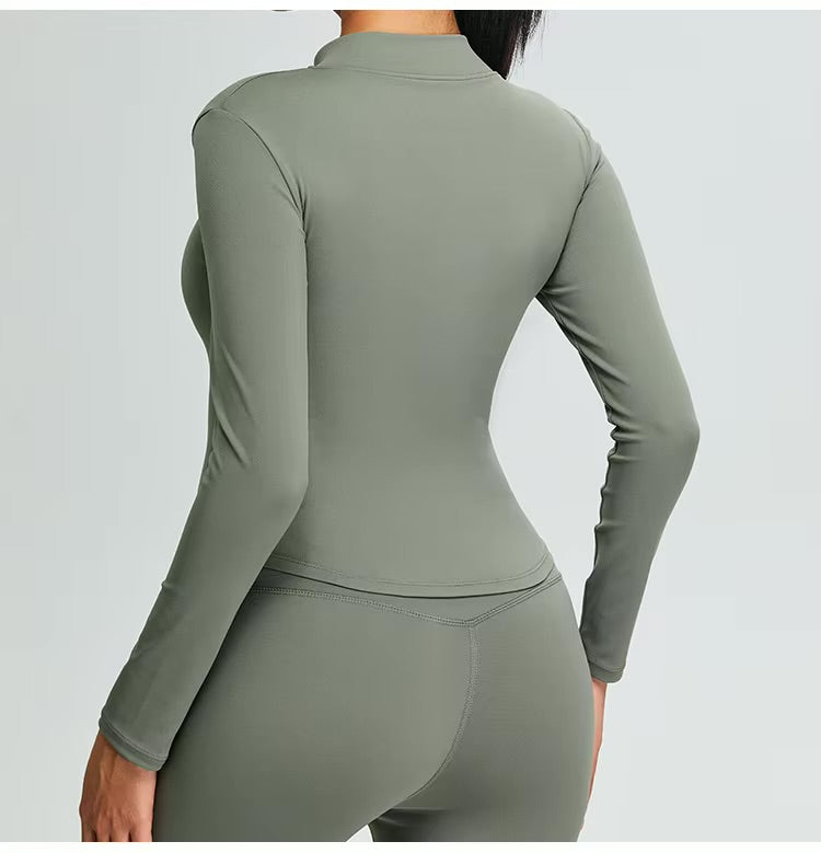 Evangeline Half Zipper Yoga Long Sleeve Top