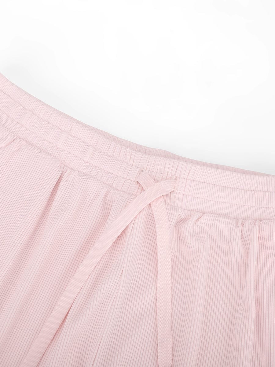 Rayon Ribbed Wide Leg Loungewear Pants