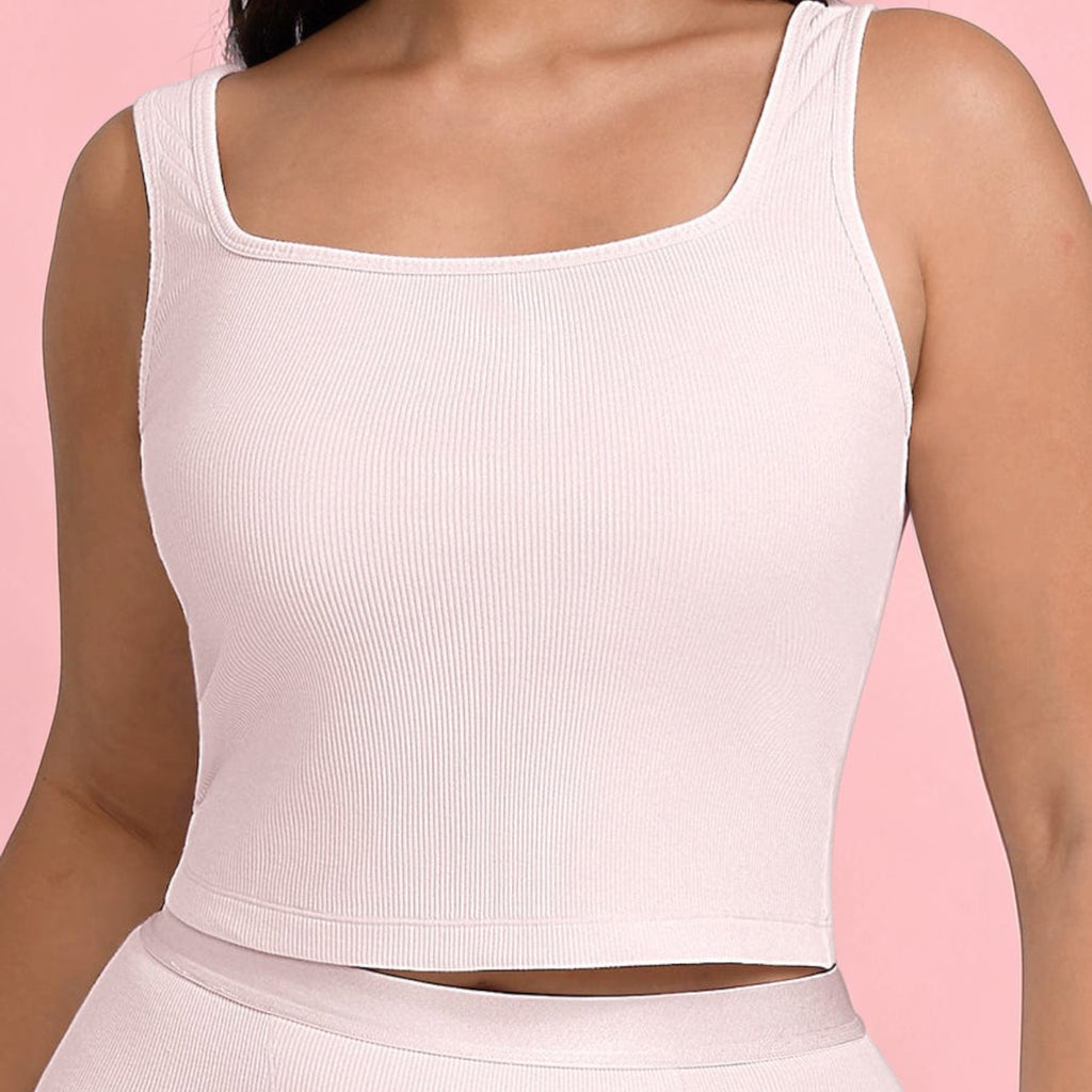 Rayon Ribbed Wide Strap Tank Top