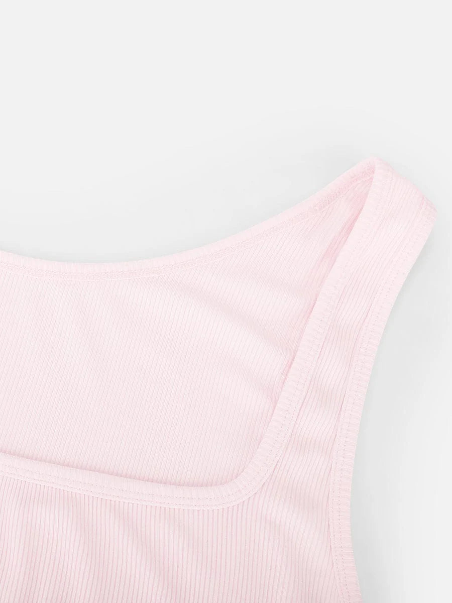 Rayon Ribbed Wide Strap Tank Top