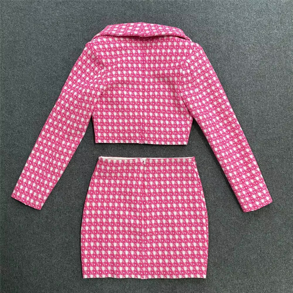 Boss Babe Bandage Bow Tops Mini Skirts Two Pieces Set