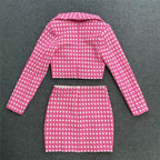 Boss Babe Bandage Bow Tops Mini Skirts Two Pieces Set