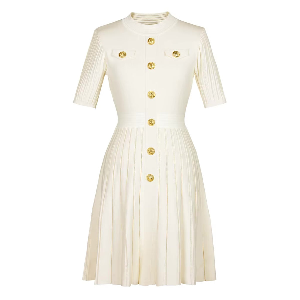 Boss Babe  O-Neck Short Sleeve A-line Mini Knits Dress