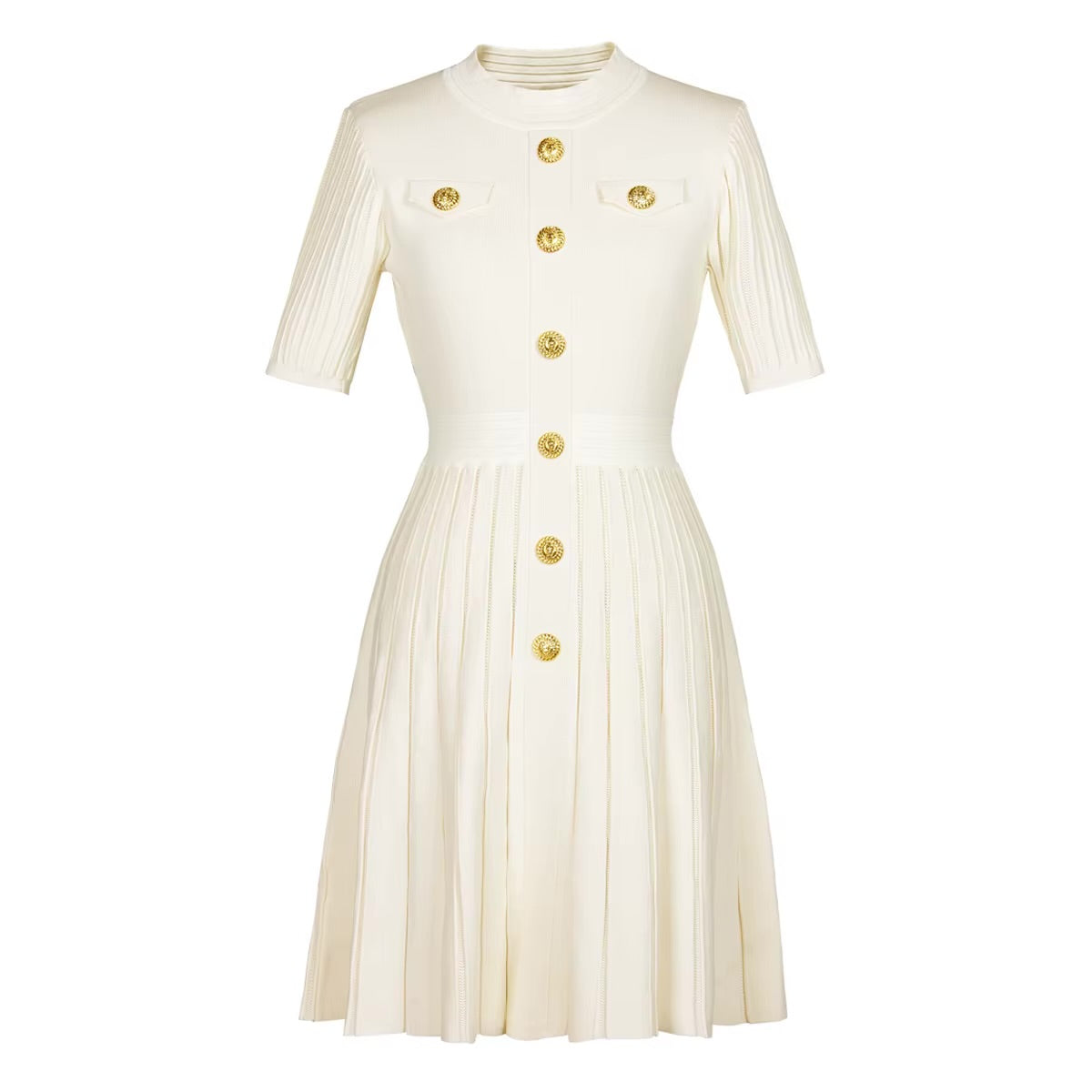 Boss Babe  O-Neck Short Sleeve A-line Mini Knits Dress