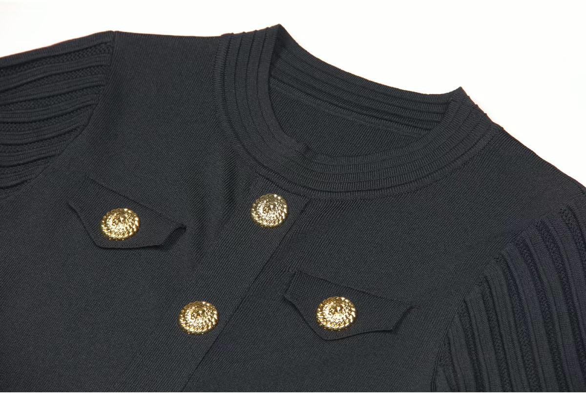 Boss Babe  O-Neck Short Sleeve A-line Mini Knits Dress