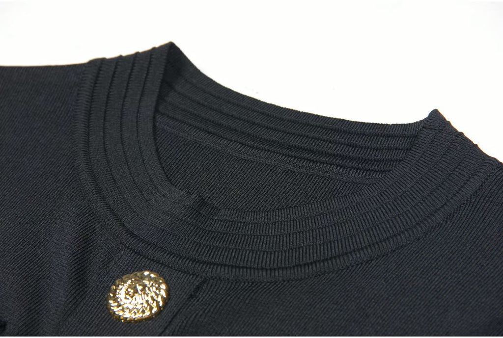 Boss Babe  O-Neck Short Sleeve A-line Mini Knits Dress