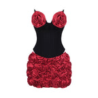 Boss Babe Rose Strapless Bodycon Top & Mini Skirt