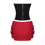 Boss Babe Rose Strapless Bodycon Top & Mini Skirt
