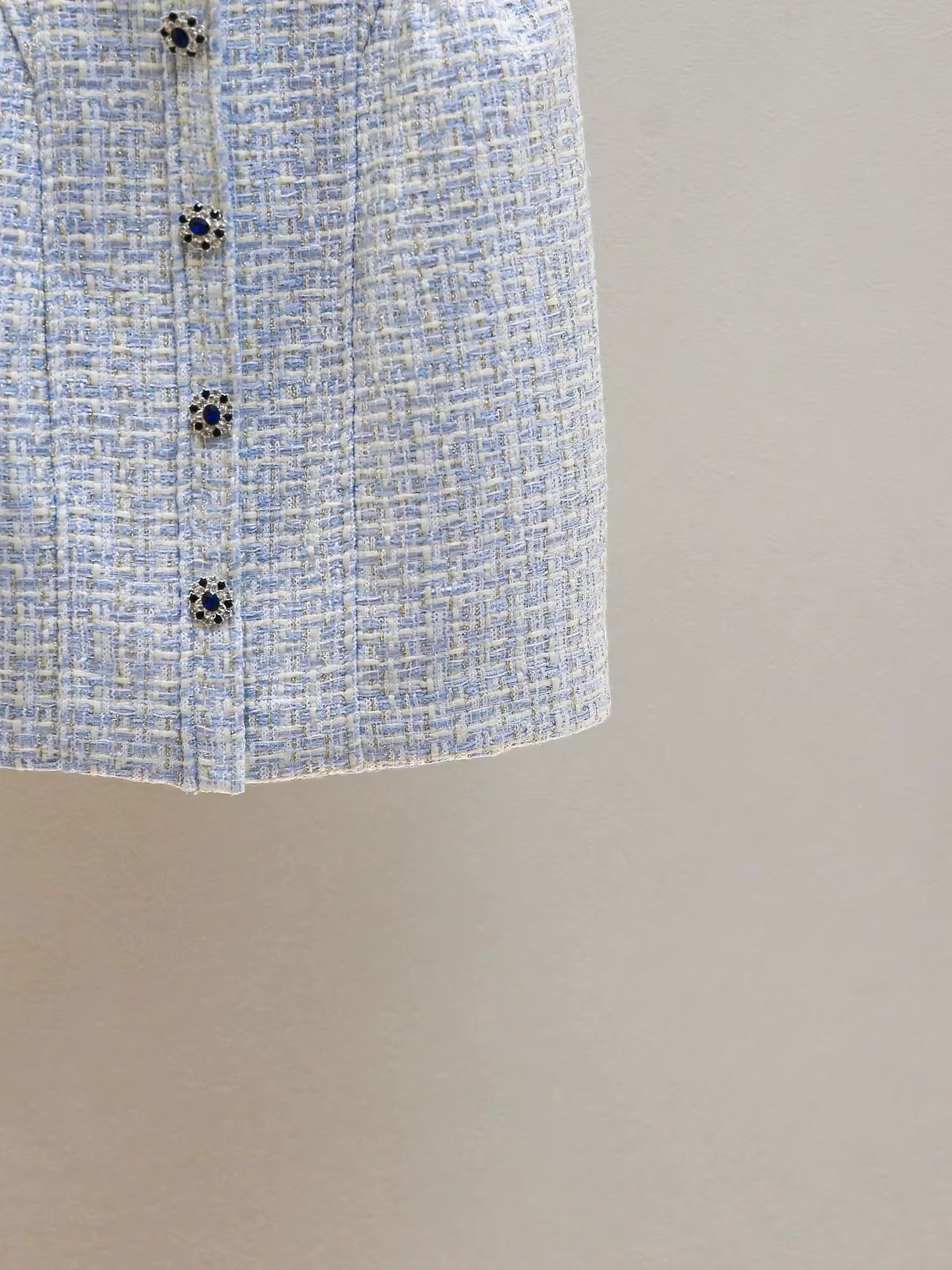 Boss Babe Blue Tweed Short Dress