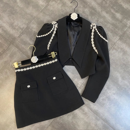 Boss Babe Blazer &  Mini Skirt Two Piece Set