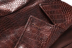 Boss Babe Pu Leather Long Sleeve Double-breasted Vintage Long Coat