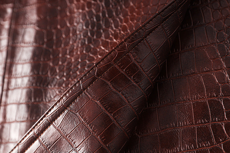 Boss Babe Pu Leather Long Sleeve Double-breasted Vintage Long Coat