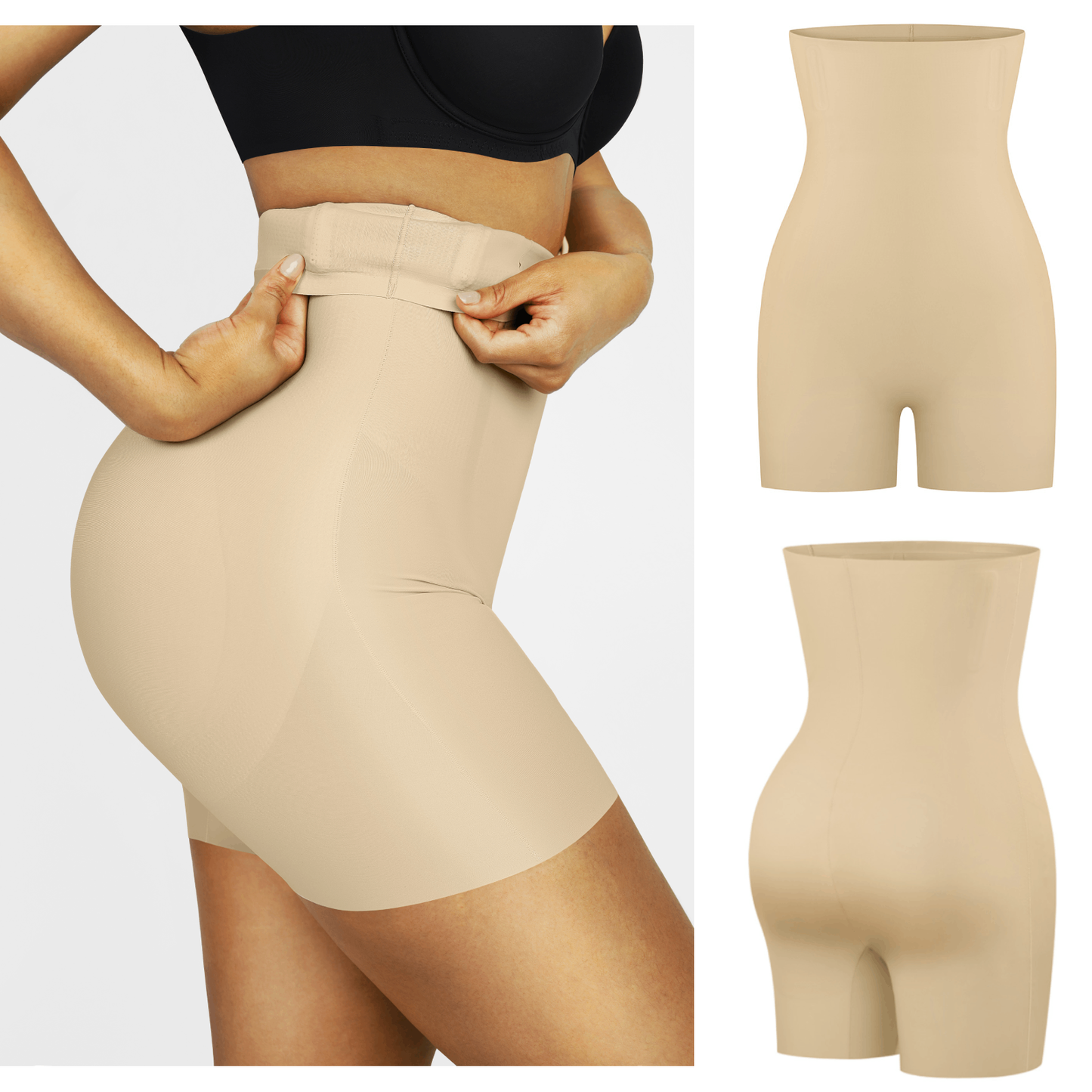 Shapewear High-waisted Panties Shorts Removable with Buttock Pad