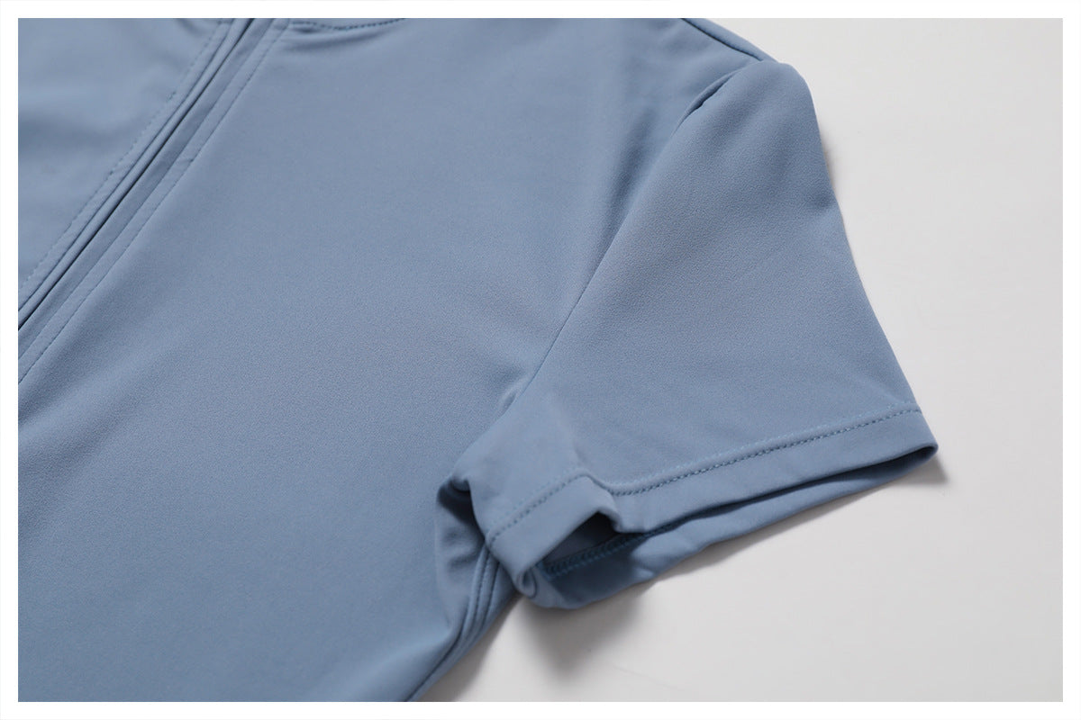 Comino Zipper Short Sleeve Yoga Bodysuit