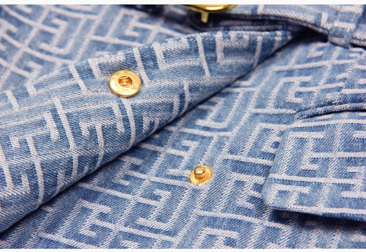 Boss Babe Notched Retro Geometrical Pattern Blazer