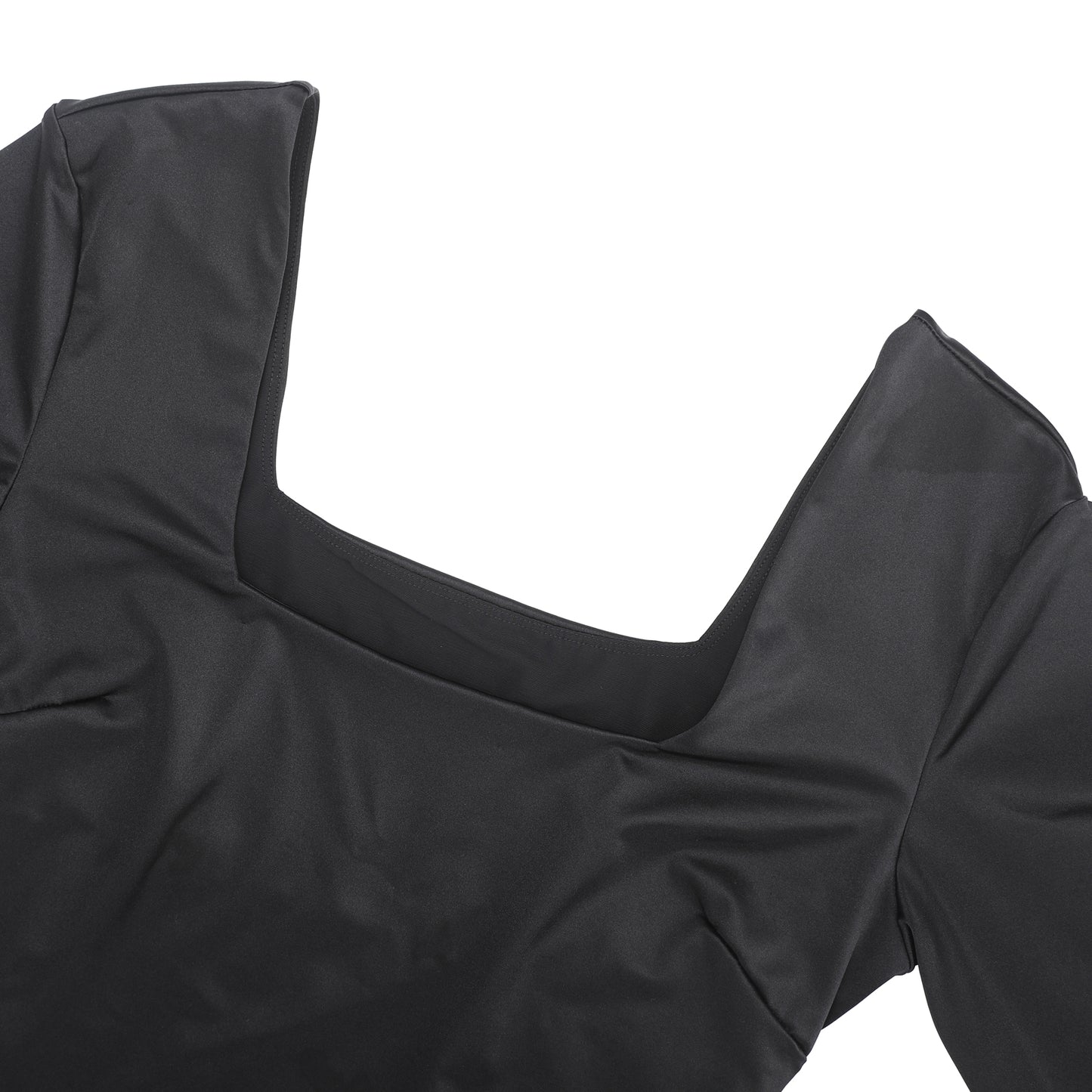Shapewear High Elastic Faux Leather Deep V-neck Slimming  Bodysuits