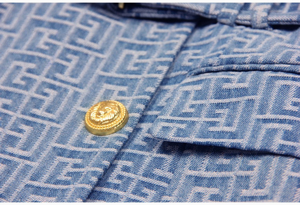 Boss Babe Notched Retro Geometrical Pattern Blazer