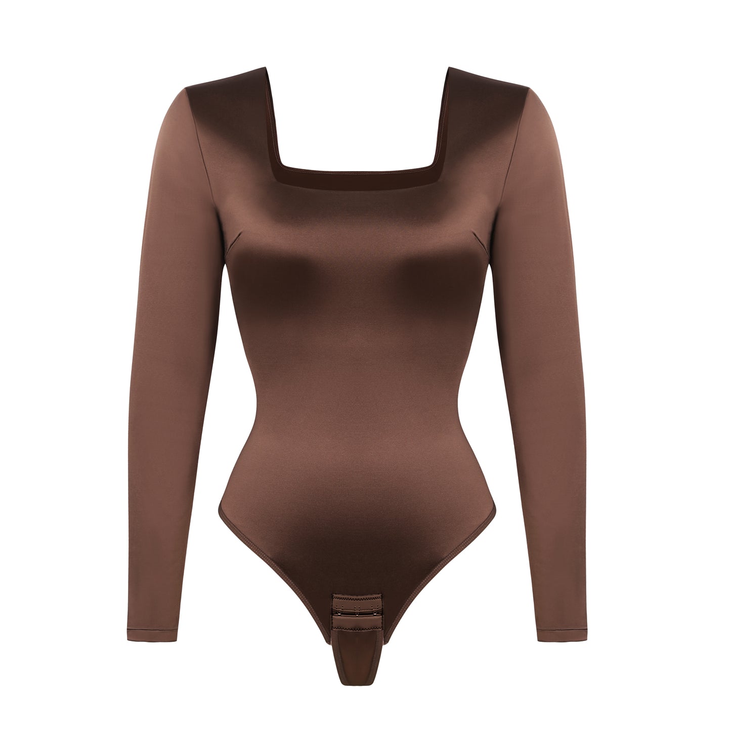 Shapewear High Elastic Faux Leather Deep V-neck Slimming  Bodysuits