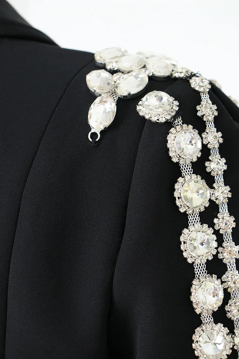 Boss Babe Exquisite Diamonds Short Jacket Mini & Beading Skirt