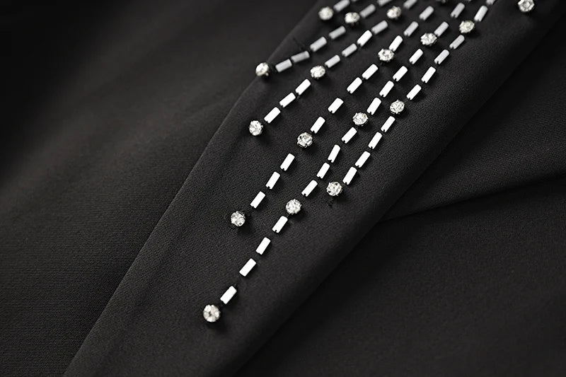 Boss Babe Diamonds Beadings 2PCS Blazer Suit