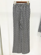 Boss Babe Geometrical Pattern 2PCS Blazer Suit