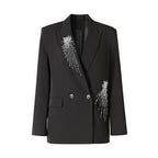 Boss Babe Diamonds Beadings 2PCS Blazer Suit