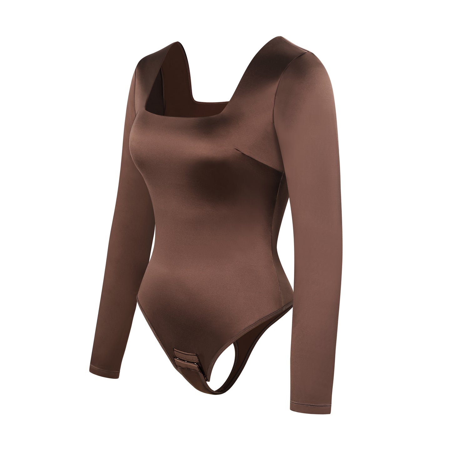 Shapewear High Elastic Faux Leather Deep V-neck Slimming  Bodysuits