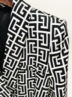 Boss Babe Geometrical Pattern 2PCS Blazer Suit
