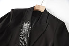 Boss Babe Diamonds Beadings 2PCS Blazer Suit