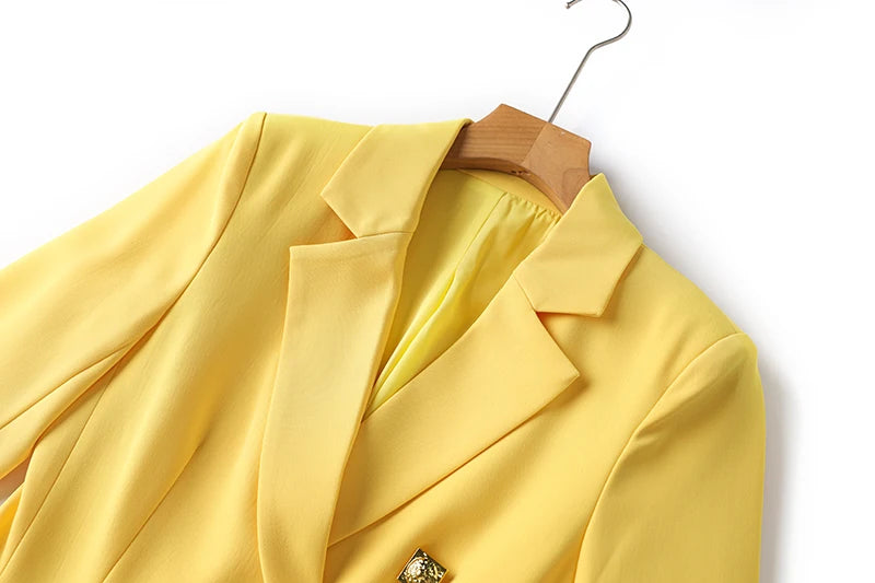 Boss Babe Spring Fresh Yellow Women Suit