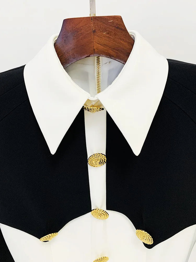 Boss Babe Polo Collar Long Sleeve Slim Fitted Dress