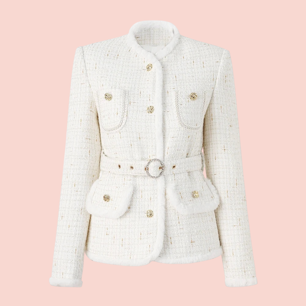 Boss Babe Tweed Charming Jacket with Belt