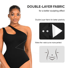Load image into Gallery viewer, Shapewear One Shoulder Double Layer Bodysuit
